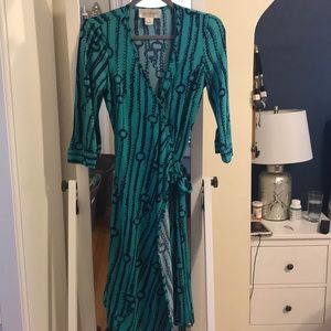 Vintage JB by Julie Brown wrap dress in turquoise